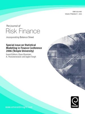 cover image of Journal of Risk Finance, Volume 7, Issue 5